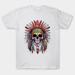 Native American Chief Skull #1 T-Shirt